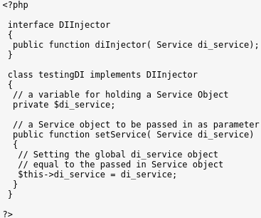 PHP Dependency Injection class PHP Dependency Injection class